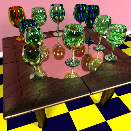 End Table with wine Glass set preview image